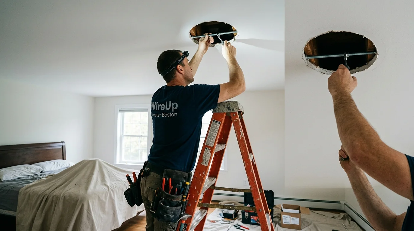 Ceiling Fan Installation in a Boston home
