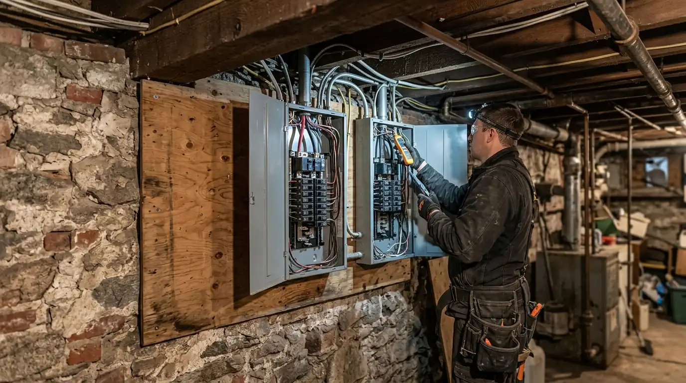 Basement and garage subpanels by a WireUp electrician
