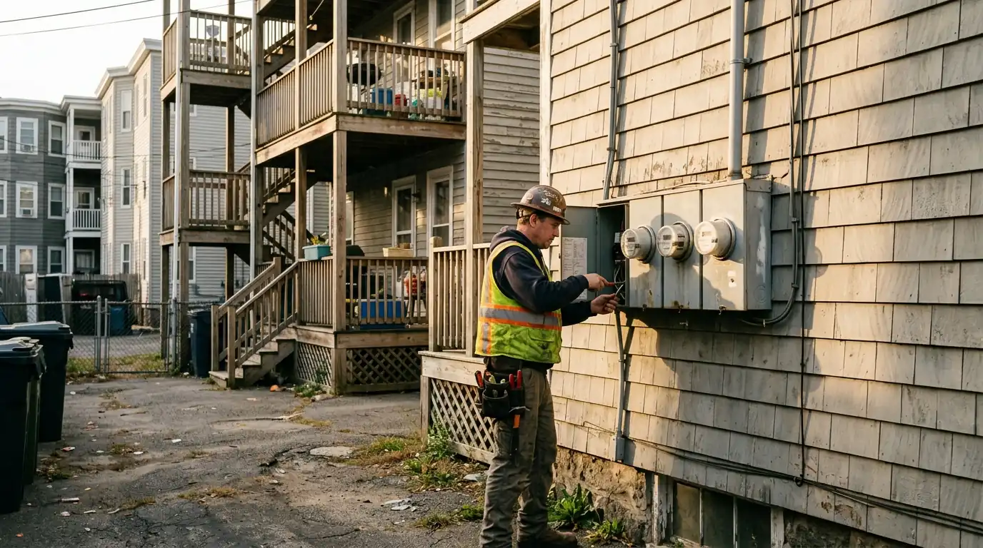 Electrician at work in Suffolk County