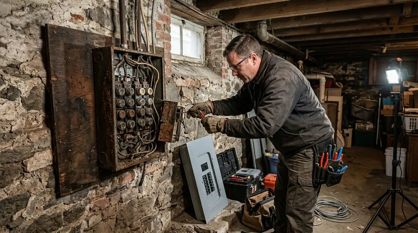 Electrician at work in Medford