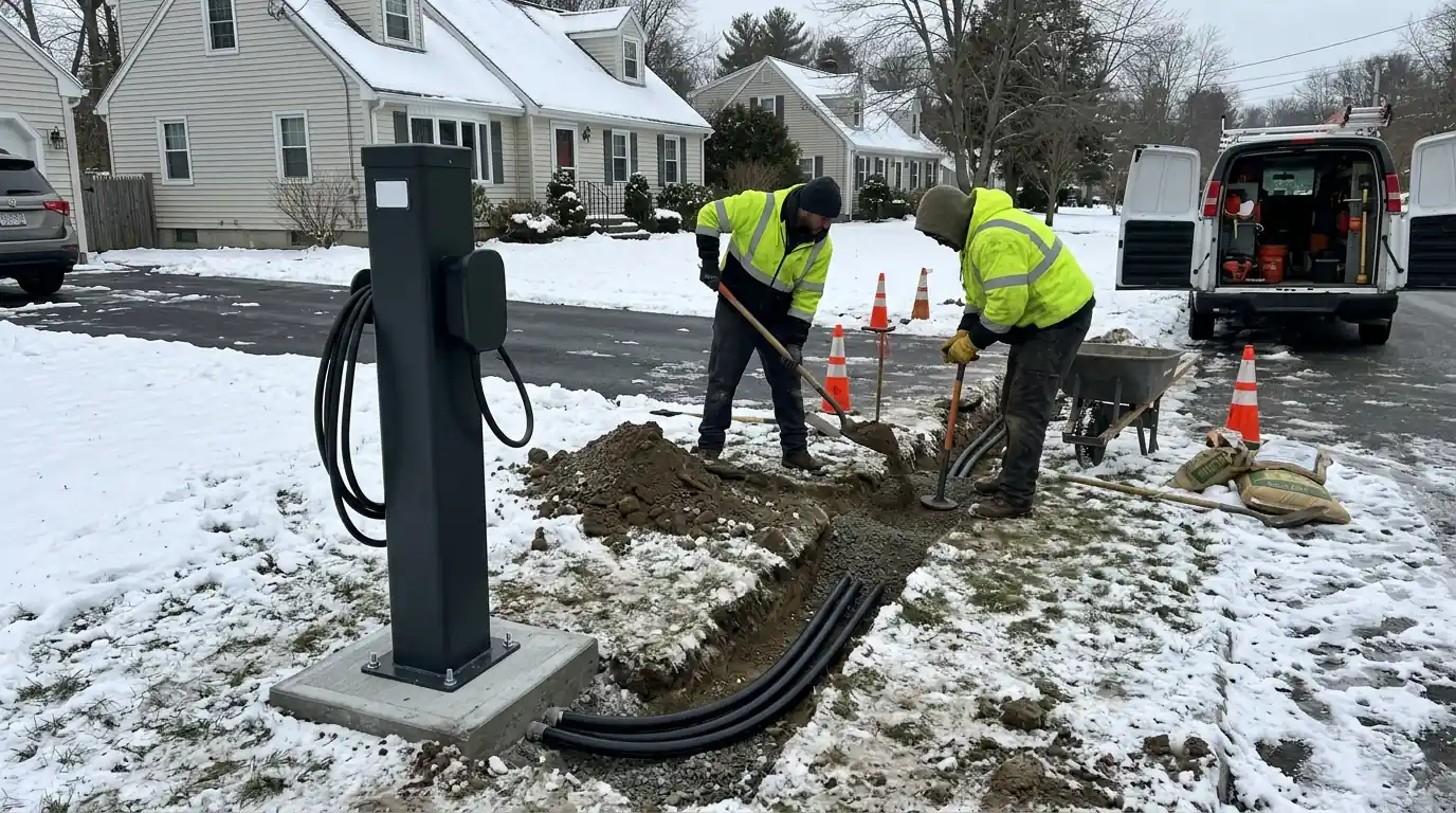 EV Charger Installation work in progress