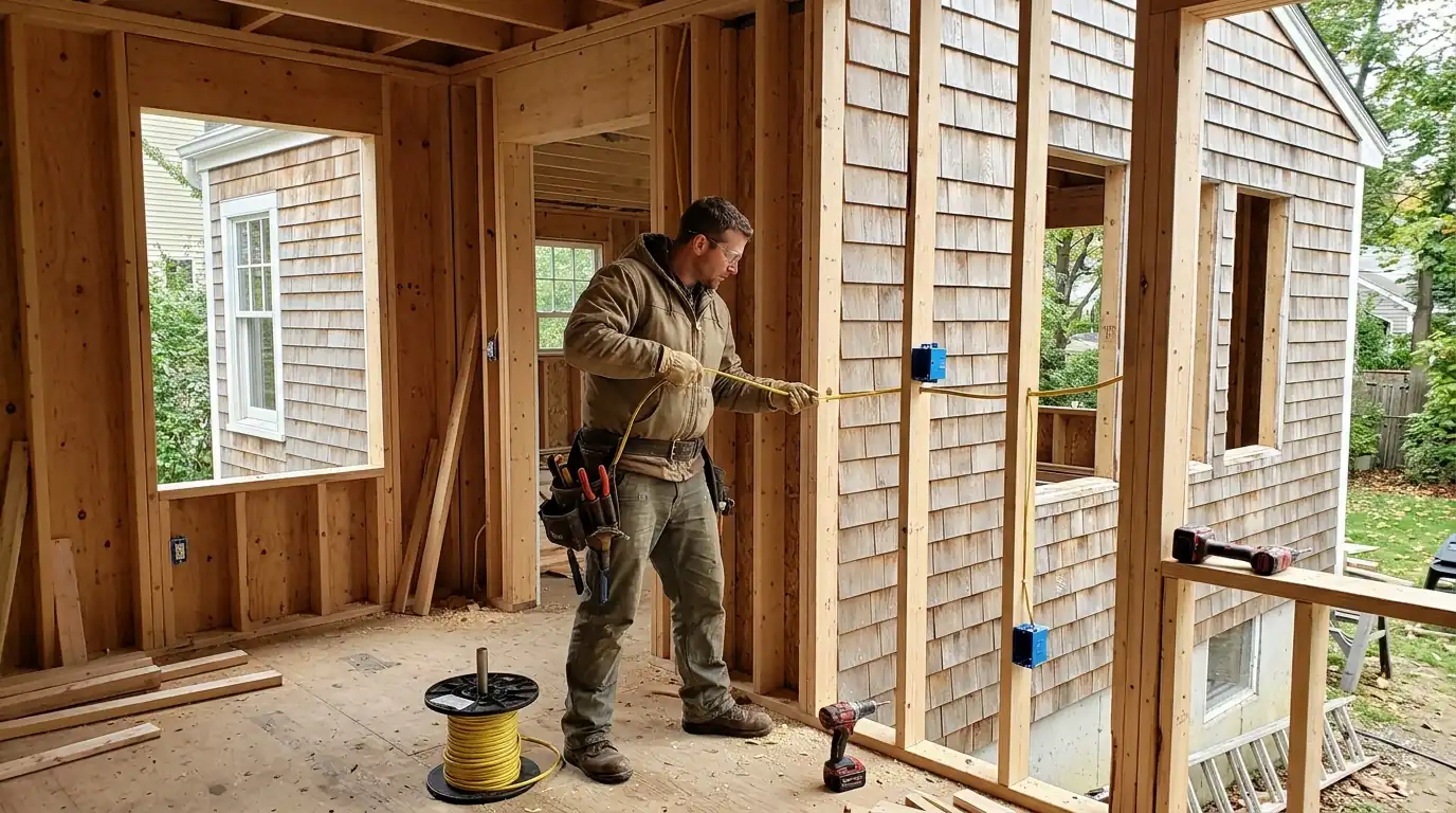 Electrician at work in Newton