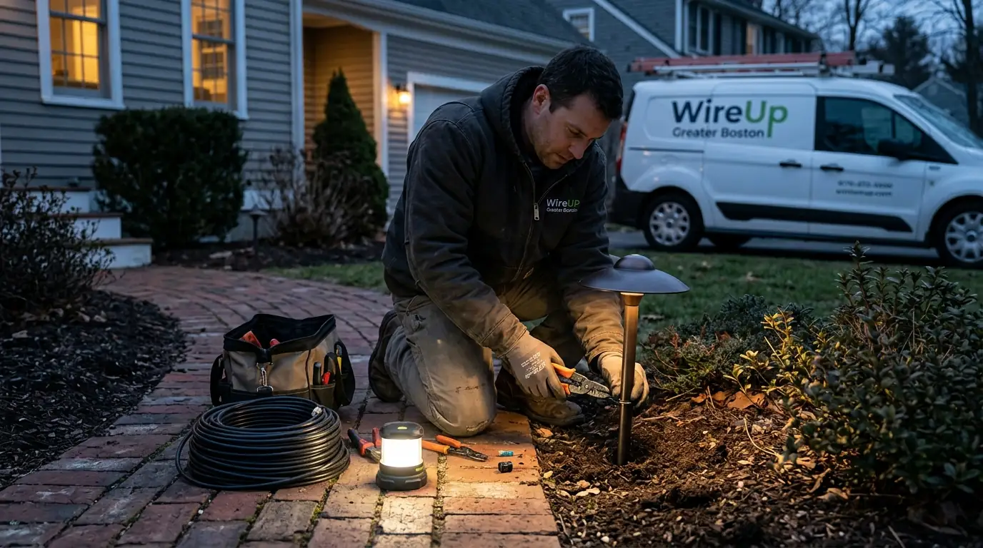 Outdoor & Landscape Lighting in a Boston home