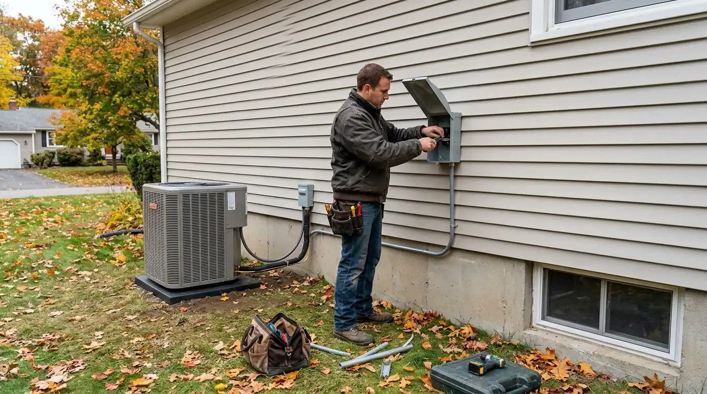 Electrician at work in Peabody