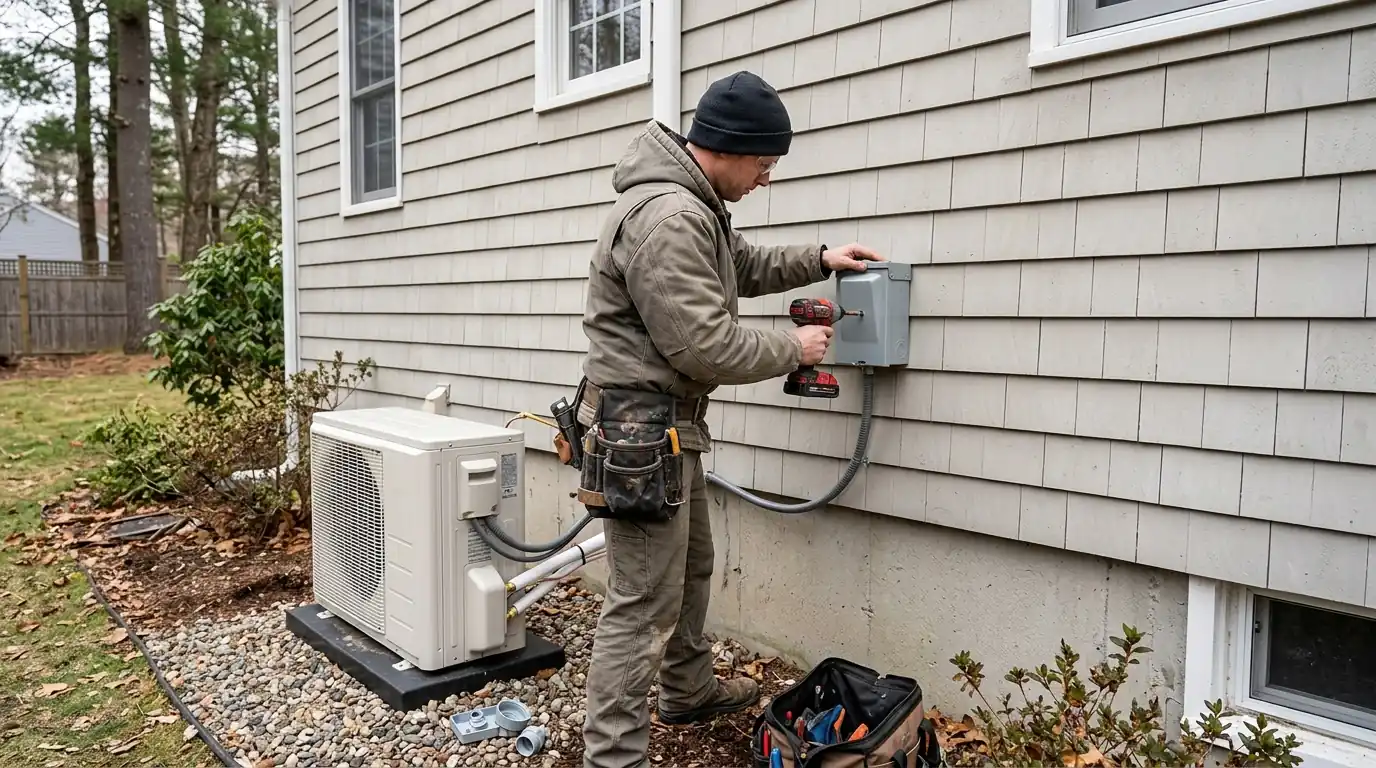 Heat Pump Electrical Wiring in a Boston home