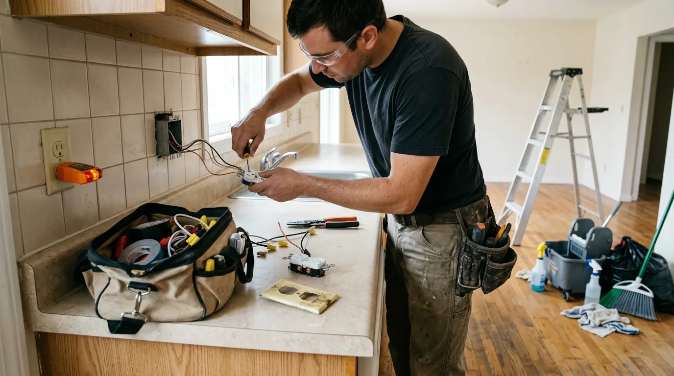 Electrician at work in Brighton & Allston