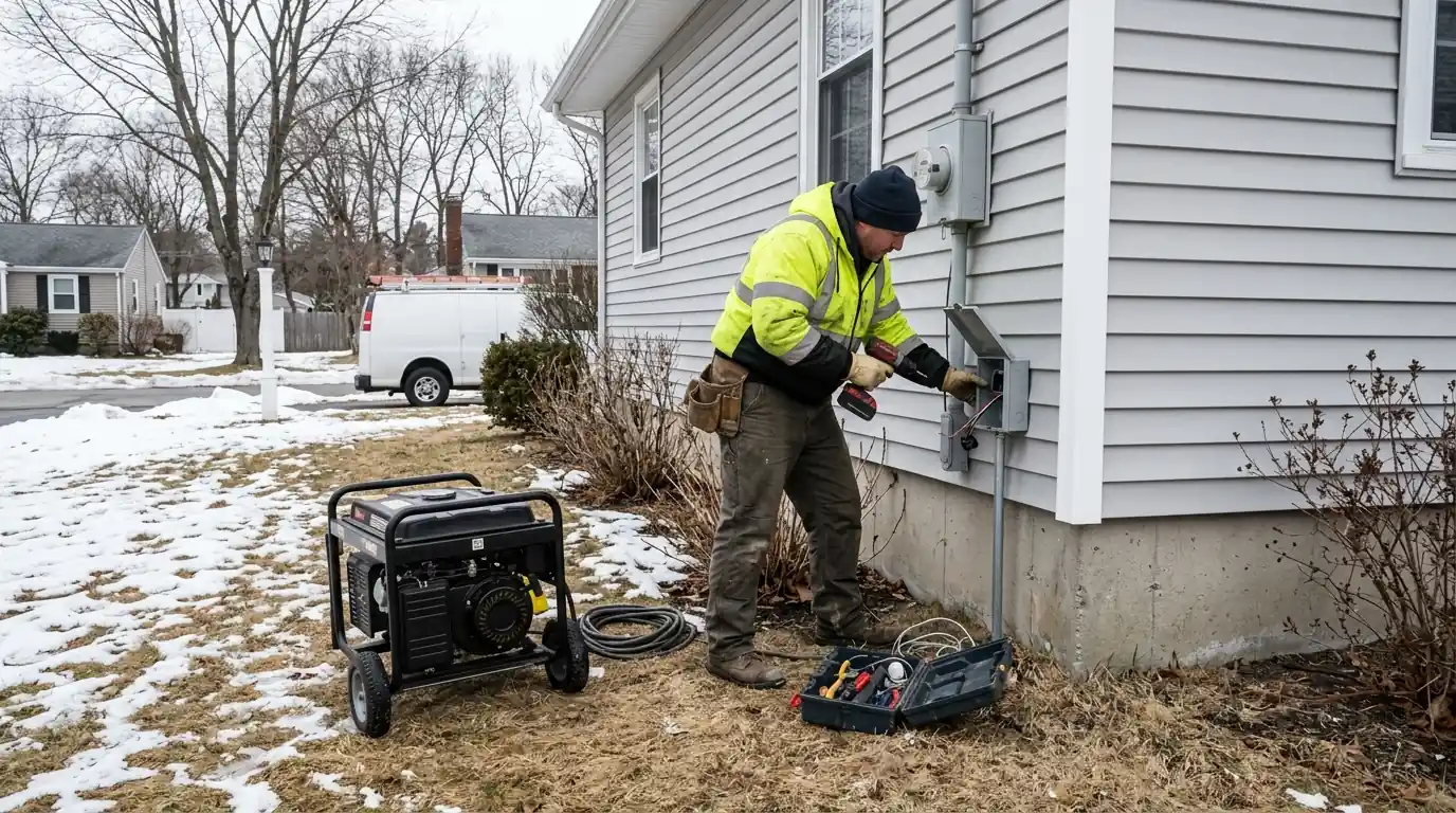 Electrician at work in Woburn