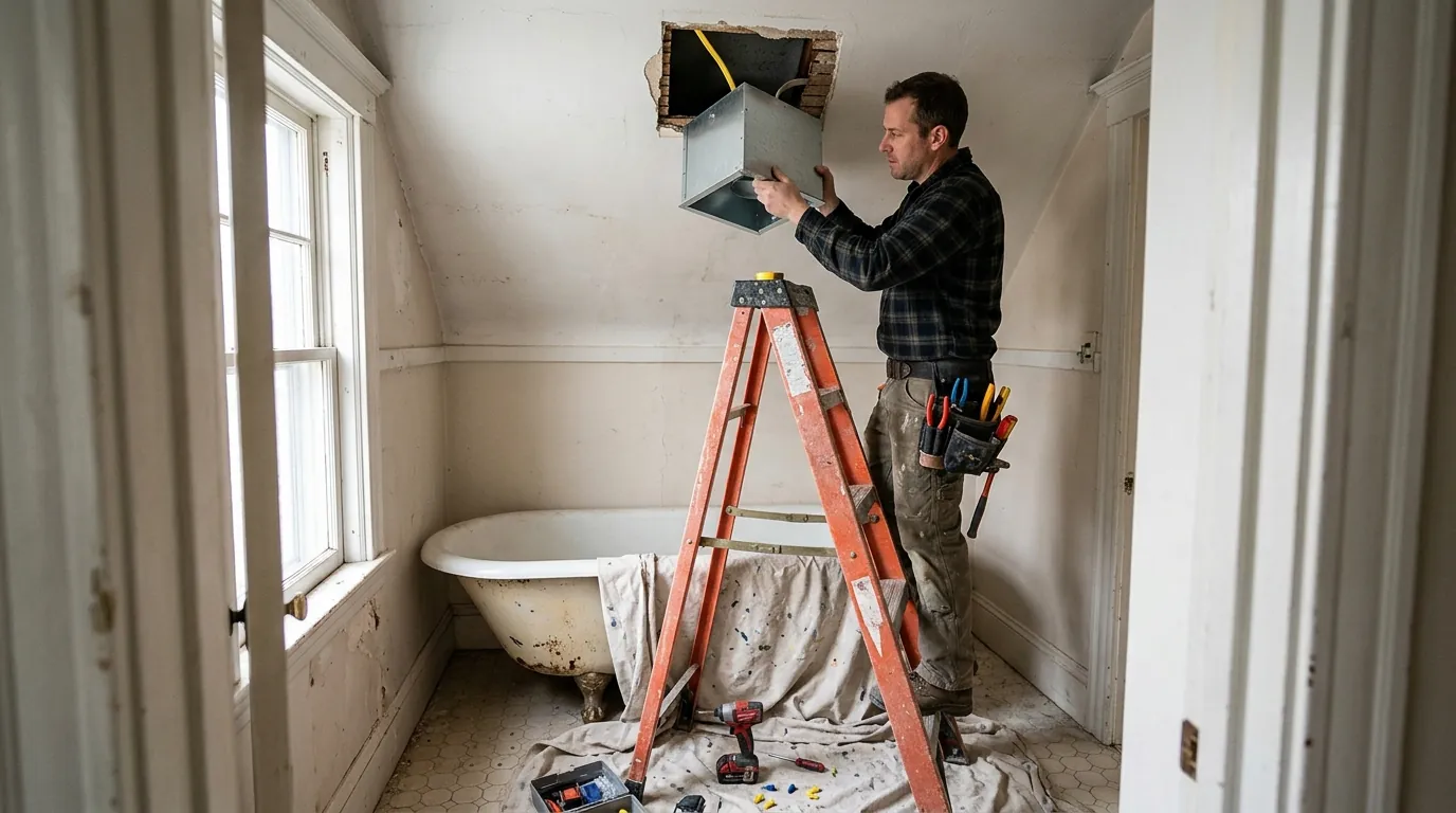 Bathroom Electrical & Exhaust Fans in a Boston home