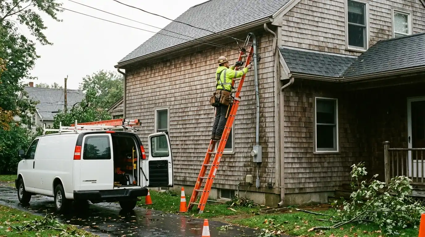 Meter Socket & Service Mast Repair in a Boston home