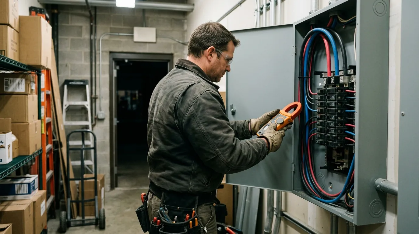 Commercial Electrician in a Boston home