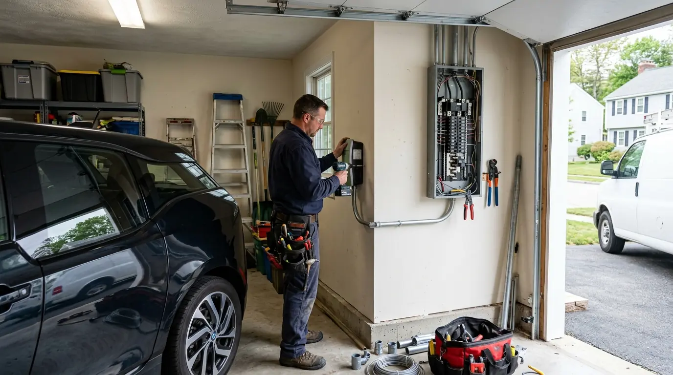 Electrician at work in Waltham