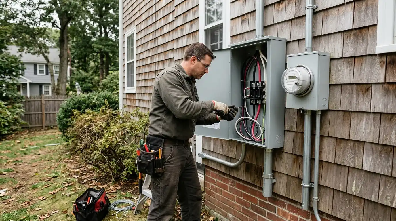 Standby Generator Installation in a Boston home