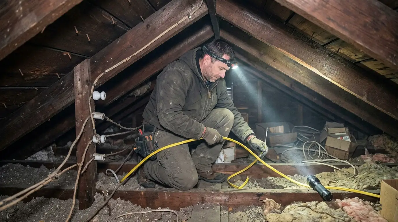 Electrician at work in Somerville
