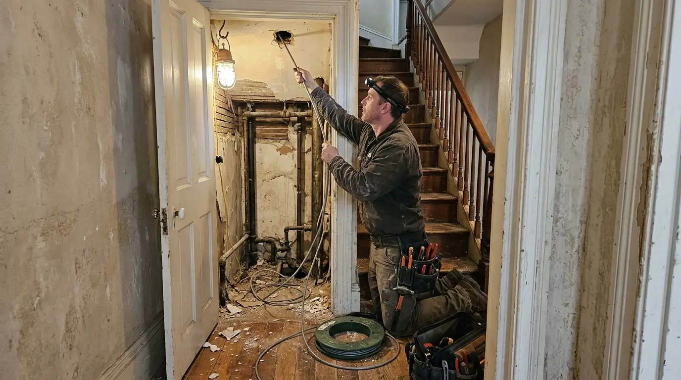 Electrician at work in Charlestown