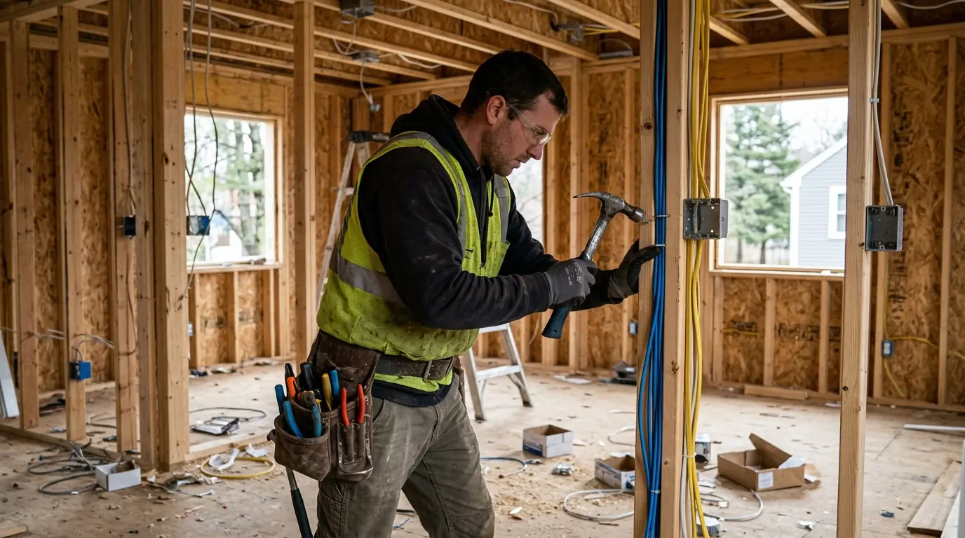 Rough-in and trim-out by a WireUp electrician