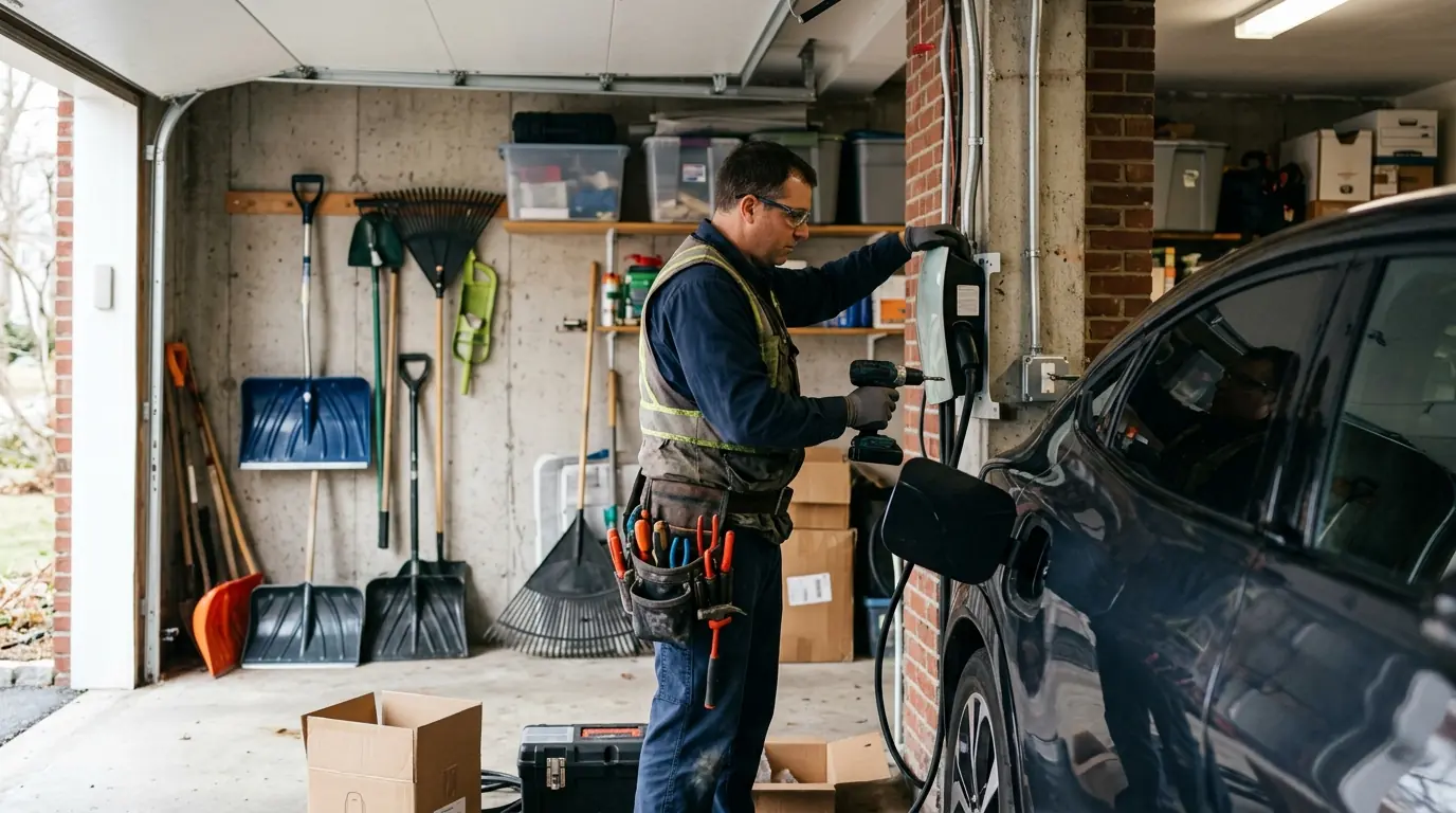 EV Charger Installation in a Boston home