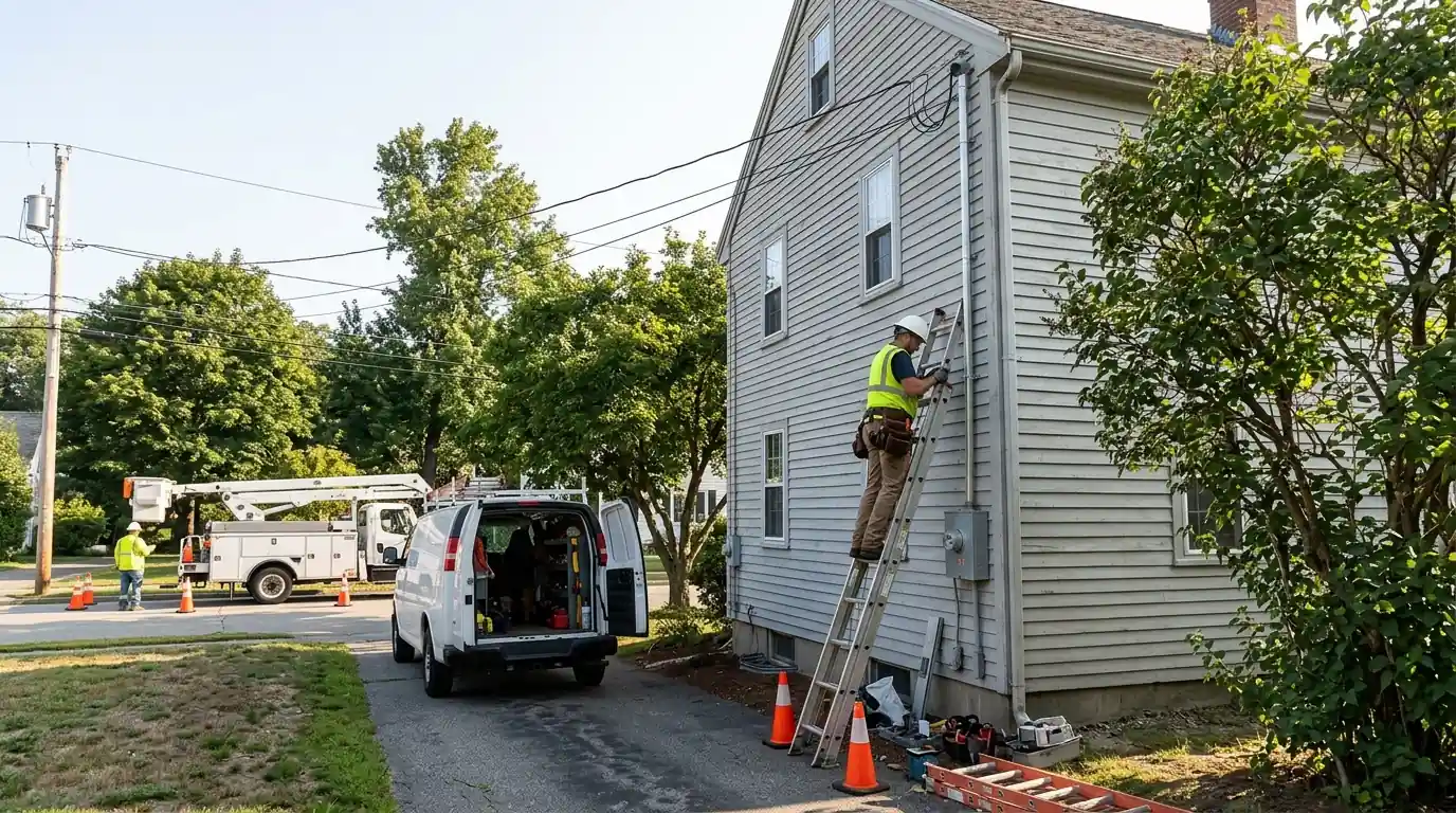 Electrician at work in Danvers