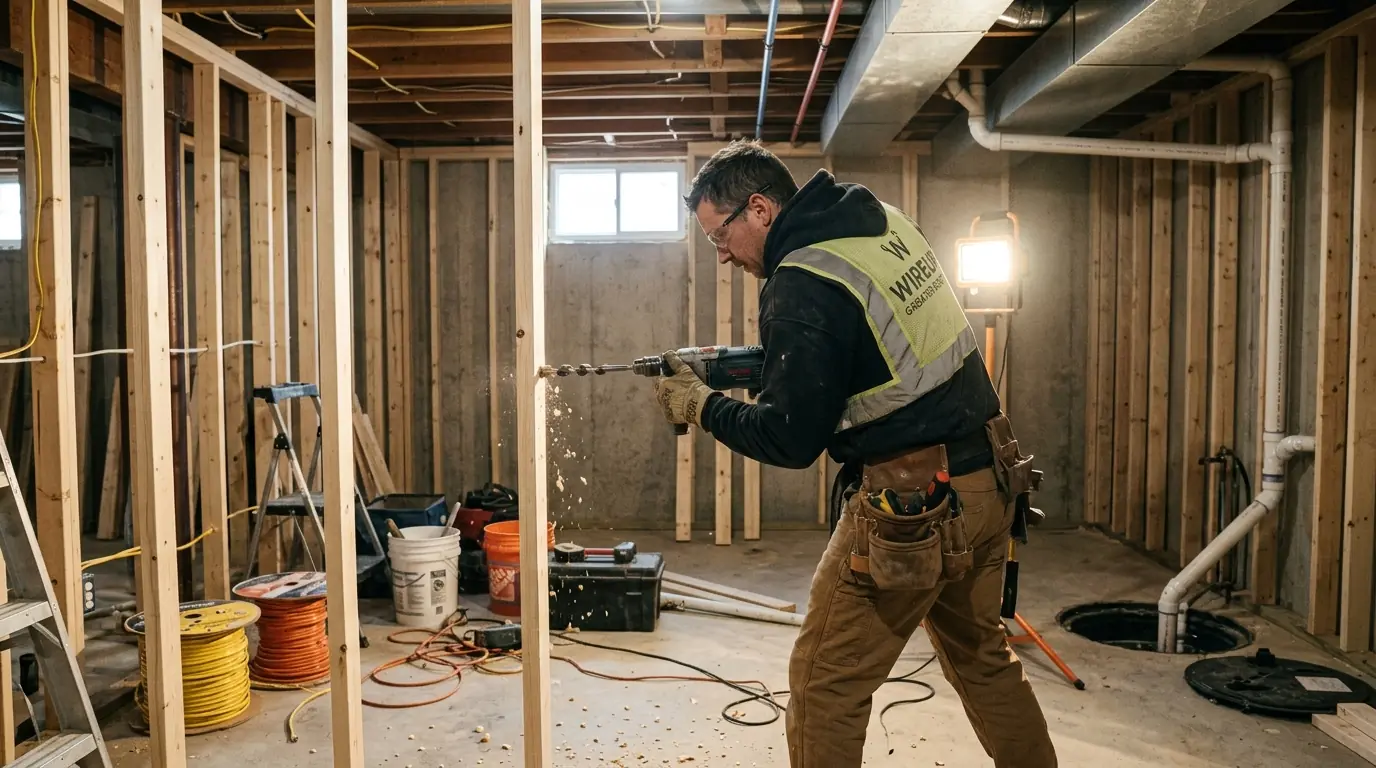 Basement Finishing Wiring in a Boston home